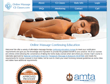 Tablet Screenshot of onlinemassagececlasses.com